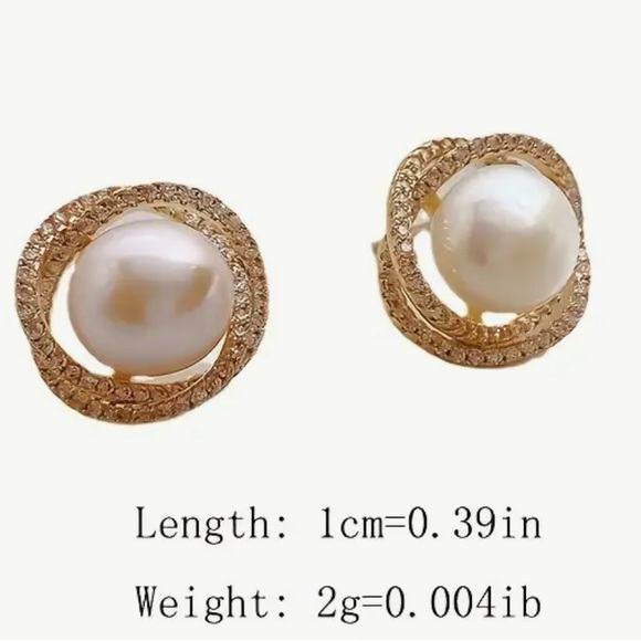 Vintage  Pearl Stud Earrings Simple Ear Jewelry For Women - Picture 6 of 7